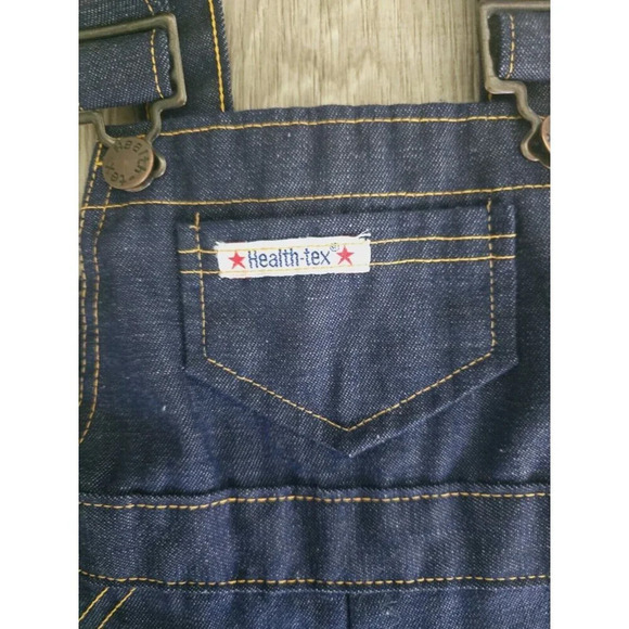 Health Tex Vintage Boys Chambray Denim Jean USA VTG Overalls Baby 12 M - Picture 6 of 9